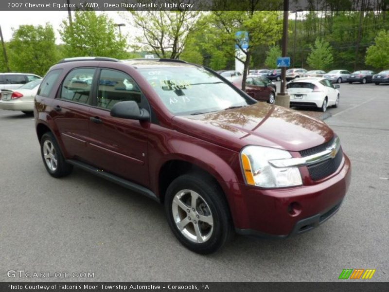 Deep Ruby Metallic / Light Gray 2007 Chevrolet Equinox LS AWD
