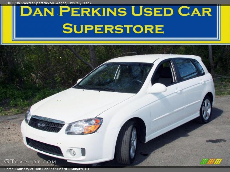 White / Black 2007 Kia Spectra Spectra5 SX Wagon
