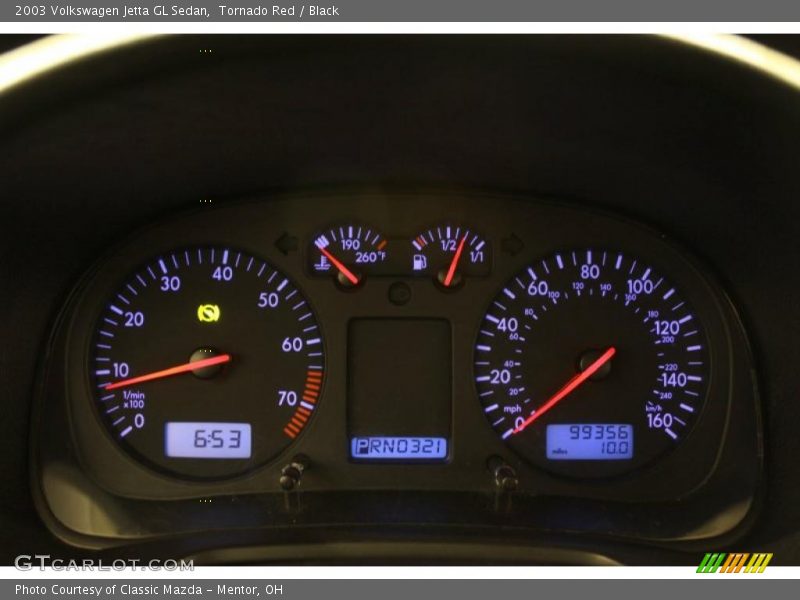 Tornado Red / Black 2003 Volkswagen Jetta GL Sedan