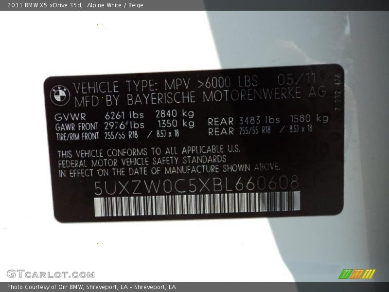 Alpine White / Beige 2011 BMW X5 xDrive 35d
