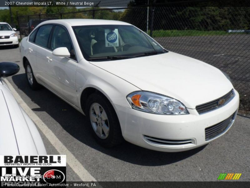 White / Neutral Beige 2007 Chevrolet Impala LT