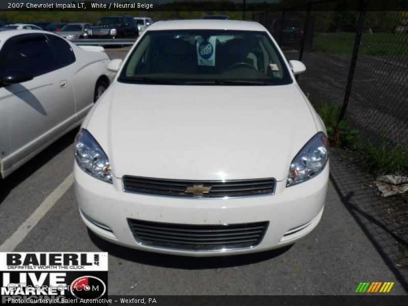 White / Neutral Beige 2007 Chevrolet Impala LT