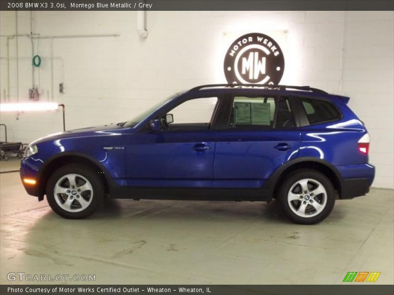Montego Blue Metallic / Grey 2008 BMW X3 3.0si