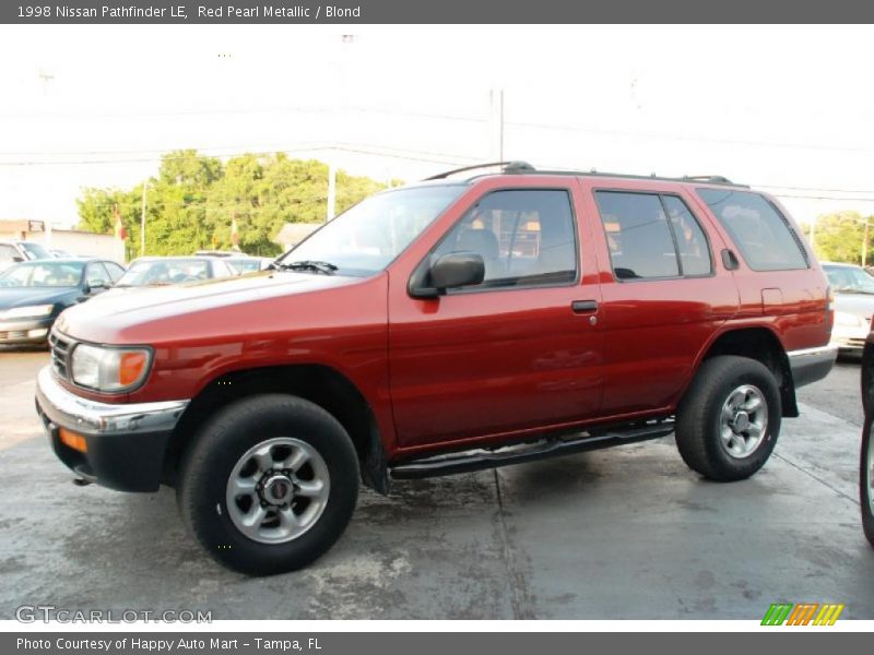 Red Pearl Metallic / Blond 1998 Nissan Pathfinder LE