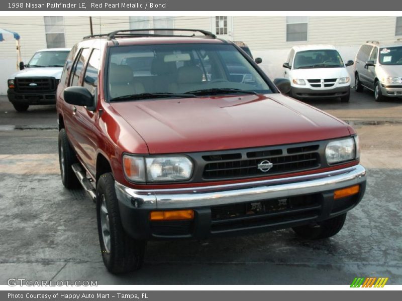 Red Pearl Metallic / Blond 1998 Nissan Pathfinder LE