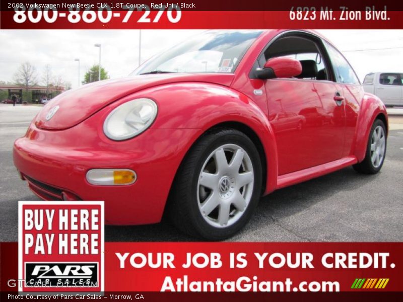 Red Uni / Black 2002 Volkswagen New Beetle GLX 1.8T Coupe