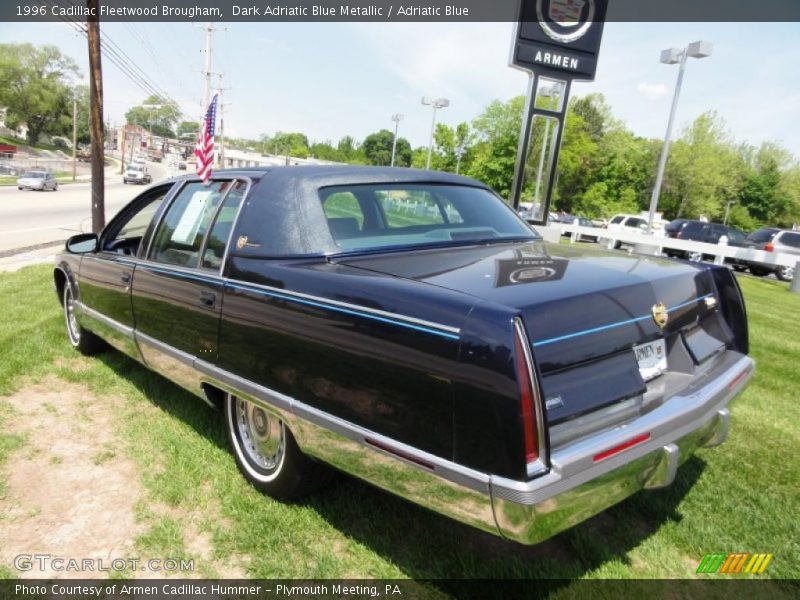 Dark Adriatic Blue Metallic / Adriatic Blue 1996 Cadillac Fleetwood Brougham