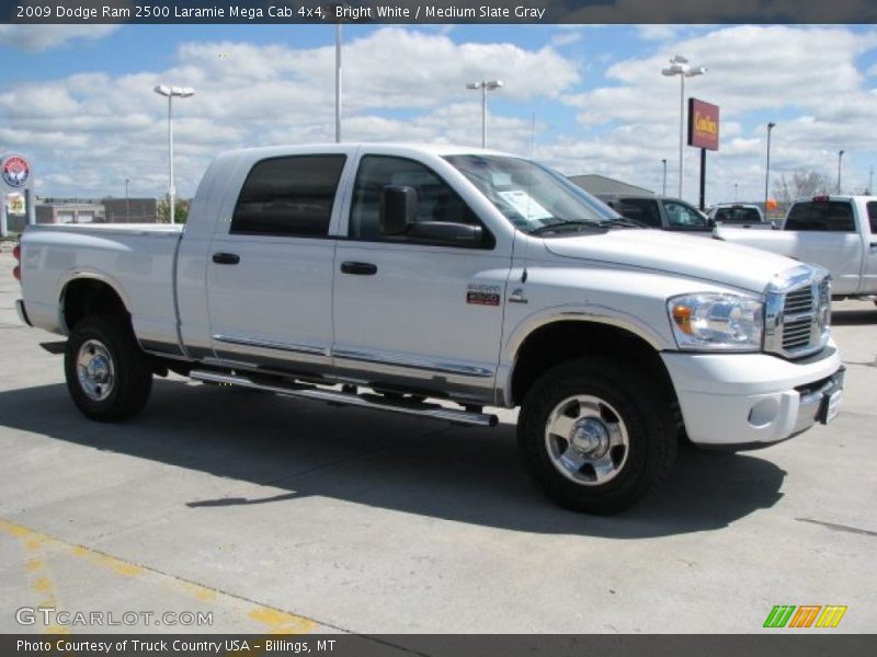 Bright White / Medium Slate Gray 2009 Dodge Ram 2500 Laramie Mega Cab 4x4