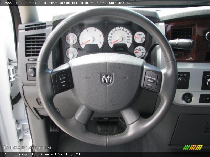 Bright White / Medium Slate Gray 2009 Dodge Ram 2500 Laramie Mega Cab 4x4