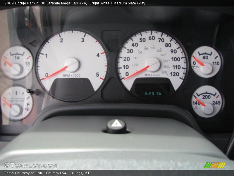 Bright White / Medium Slate Gray 2009 Dodge Ram 2500 Laramie Mega Cab 4x4