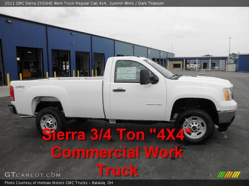 Summit White / Dark Titanium 2011 GMC Sierra 2500HD Work Truck Regular Cab 4x4