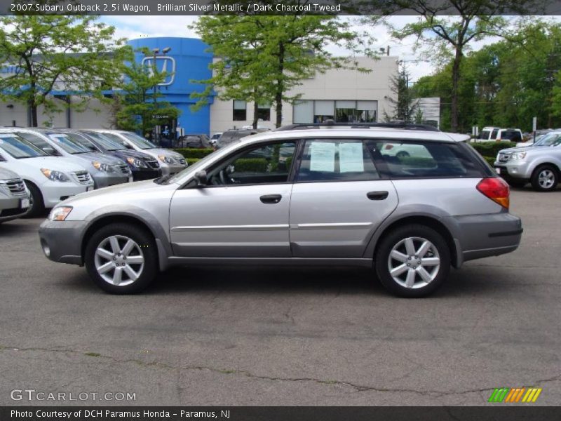Brilliant Silver Metallic / Dark Charcoal Tweed 2007 Subaru Outback 2.5i Wagon