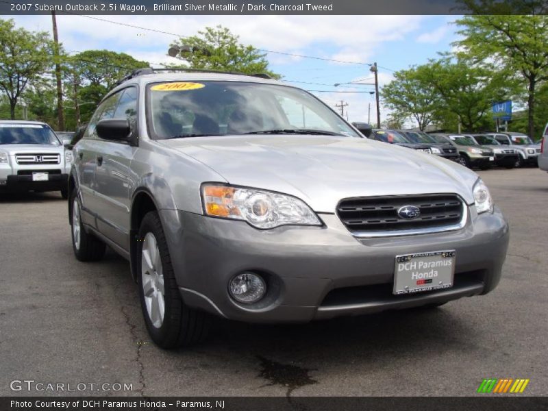 Brilliant Silver Metallic / Dark Charcoal Tweed 2007 Subaru Outback 2.5i Wagon