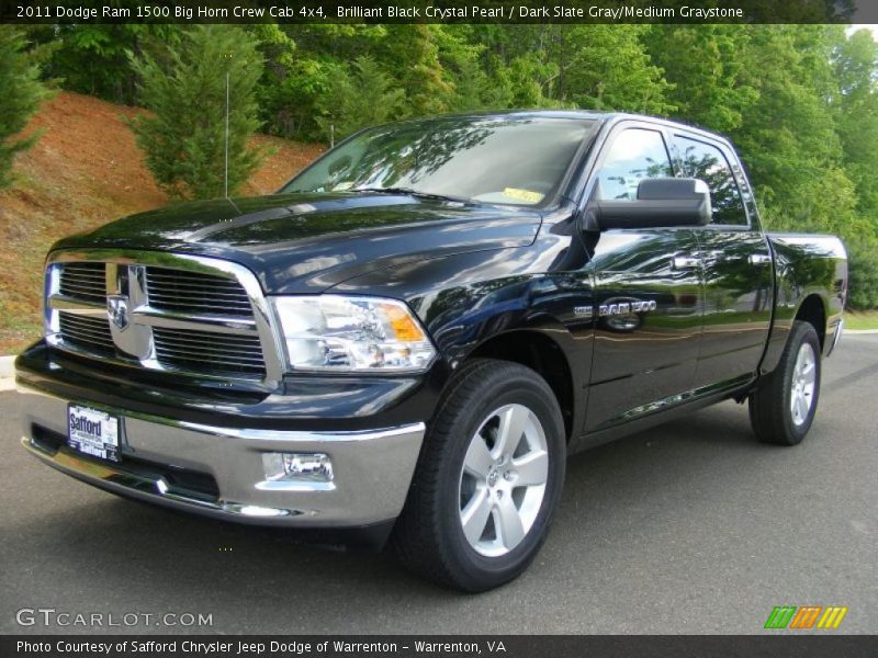 Brilliant Black Crystal Pearl / Dark Slate Gray/Medium Graystone 2011 Dodge Ram 1500 Big Horn Crew Cab 4x4