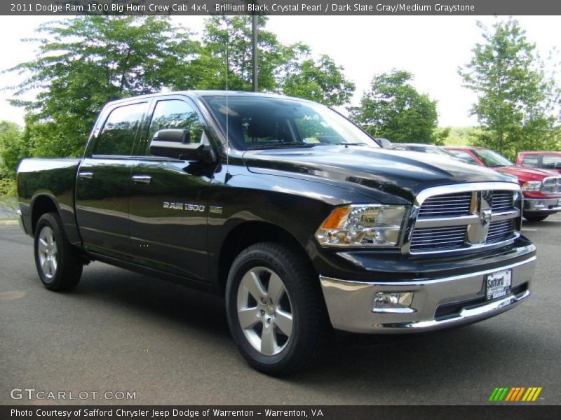 Brilliant Black Crystal Pearl / Dark Slate Gray/Medium Graystone 2011 Dodge Ram 1500 Big Horn Crew Cab 4x4
