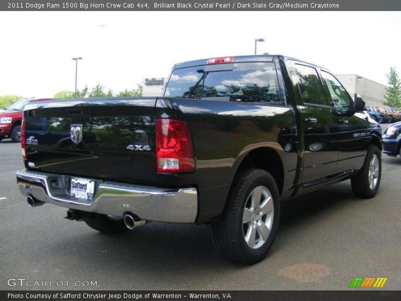 Brilliant Black Crystal Pearl / Dark Slate Gray/Medium Graystone 2011 Dodge Ram 1500 Big Horn Crew Cab 4x4