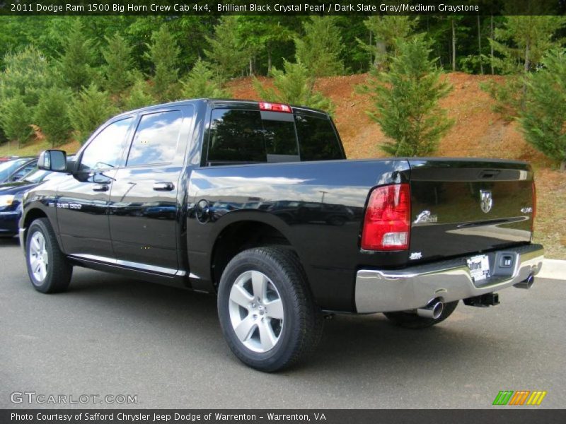 Brilliant Black Crystal Pearl / Dark Slate Gray/Medium Graystone 2011 Dodge Ram 1500 Big Horn Crew Cab 4x4