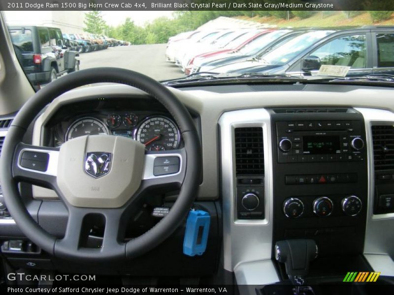 Brilliant Black Crystal Pearl / Dark Slate Gray/Medium Graystone 2011 Dodge Ram 1500 Big Horn Crew Cab 4x4