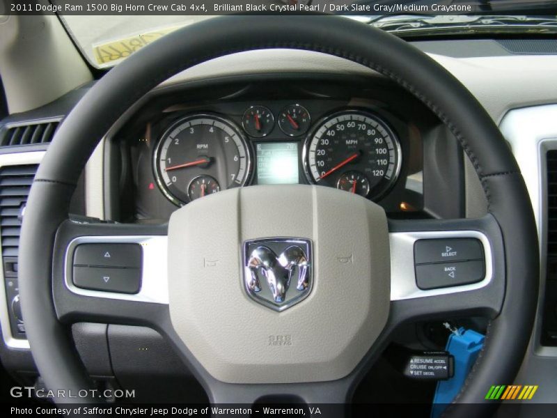 Brilliant Black Crystal Pearl / Dark Slate Gray/Medium Graystone 2011 Dodge Ram 1500 Big Horn Crew Cab 4x4