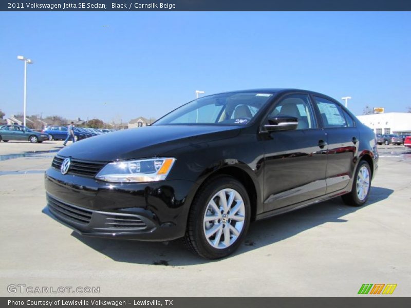 Black / Cornsilk Beige 2011 Volkswagen Jetta SE Sedan
