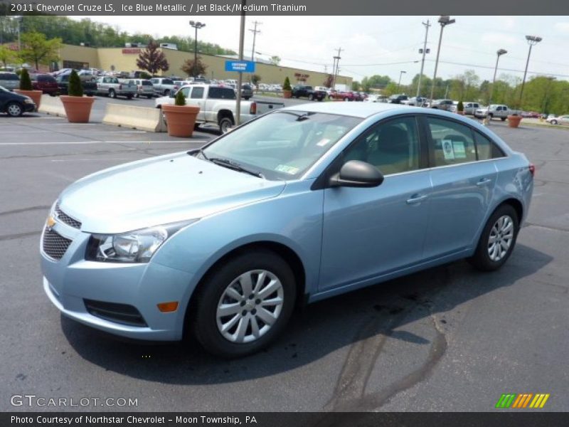 Ice Blue Metallic / Jet Black/Medium Titanium 2011 Chevrolet Cruze LS