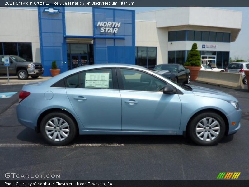 Ice Blue Metallic / Jet Black/Medium Titanium 2011 Chevrolet Cruze LS