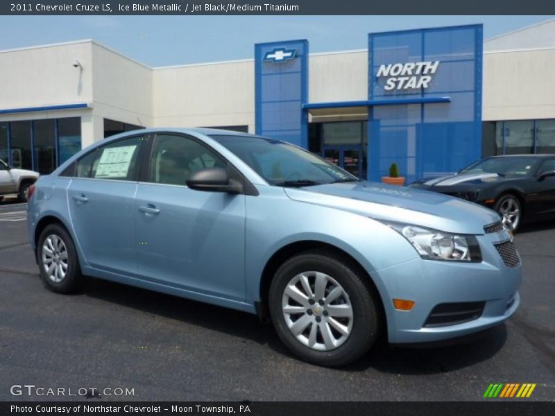 Ice Blue Metallic / Jet Black/Medium Titanium 2011 Chevrolet Cruze LS
