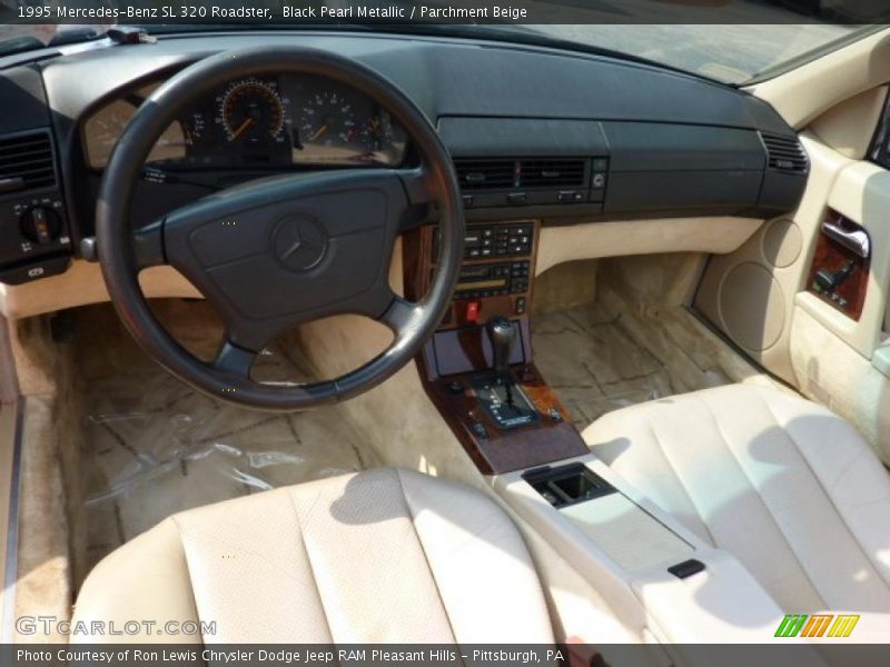 Black Pearl Metallic / Parchment Beige 1995 Mercedes-Benz SL 320 Roadster