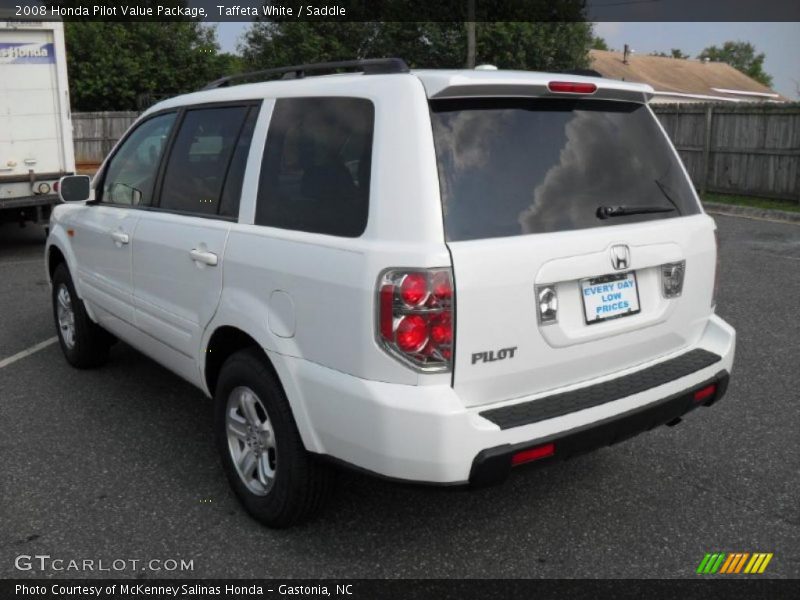 Taffeta White / Saddle 2008 Honda Pilot Value Package