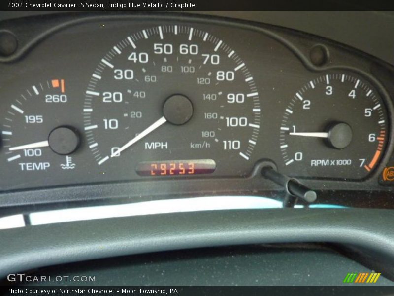 Indigo Blue Metallic / Graphite 2002 Chevrolet Cavalier LS Sedan