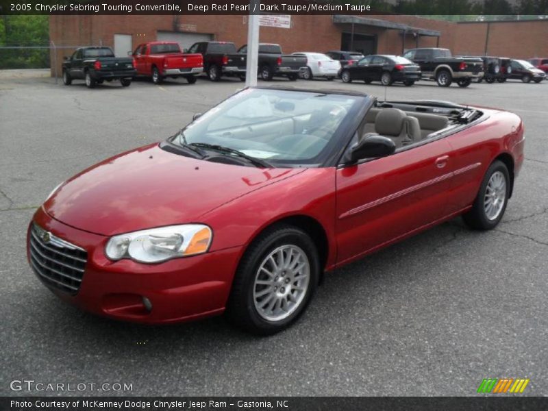 Deep Red Pearl / Dark Taupe/Medium Taupe 2005 Chrysler Sebring Touring Convertible