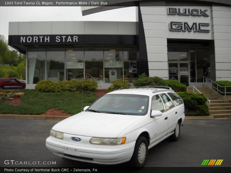 Performance White / Dark Blue 1993 Ford Taurus GL Wagon