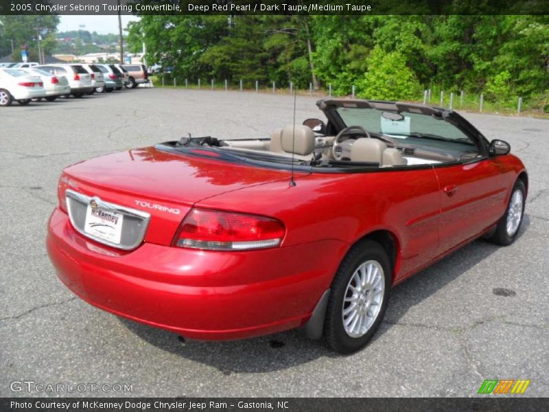 Deep Red Pearl / Dark Taupe/Medium Taupe 2005 Chrysler Sebring Touring Convertible