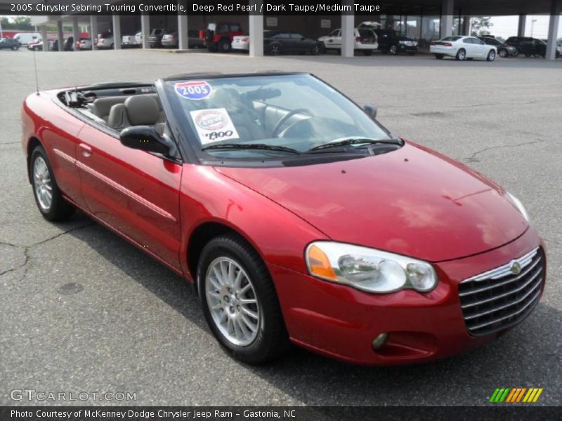 Deep Red Pearl / Dark Taupe/Medium Taupe 2005 Chrysler Sebring Touring Convertible