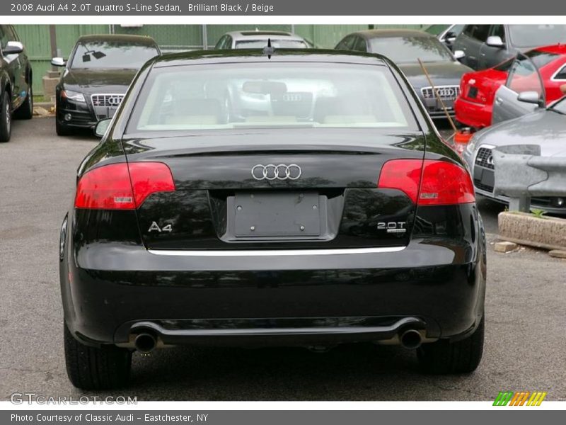Brilliant Black / Beige 2008 Audi A4 2.0T quattro S-Line Sedan