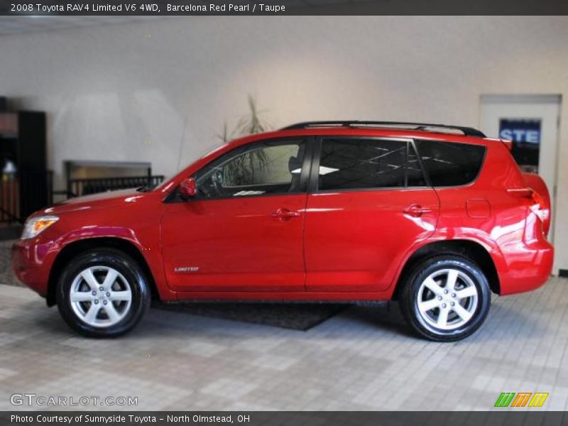Barcelona Red Pearl / Taupe 2008 Toyota RAV4 Limited V6 4WD