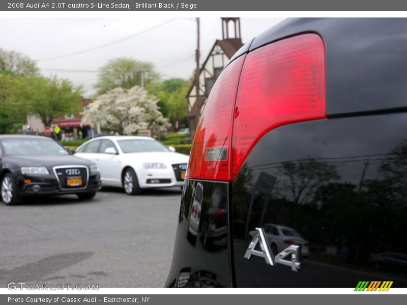 Brilliant Black / Beige 2008 Audi A4 2.0T quattro S-Line Sedan