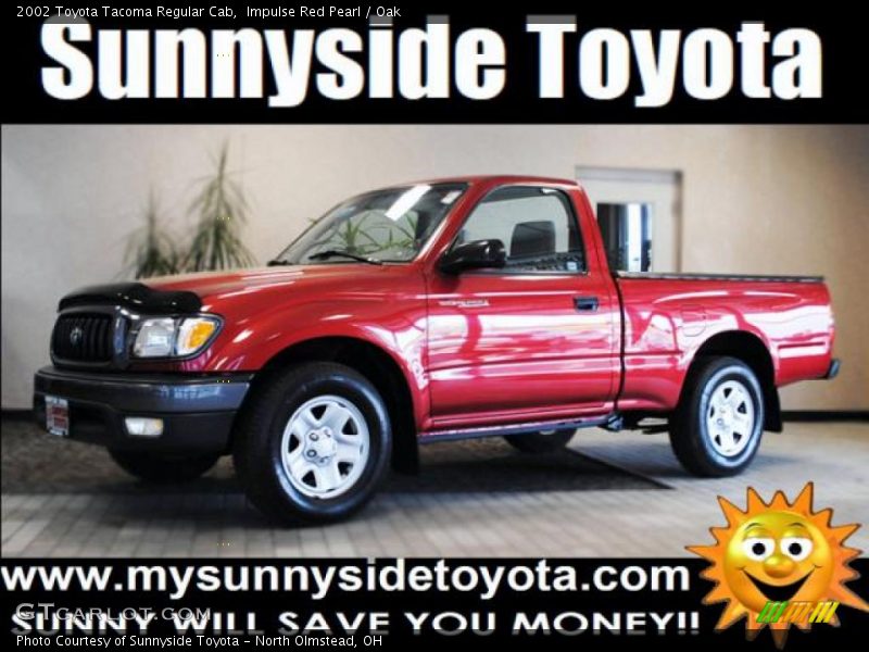 Impulse Red Pearl / Oak 2002 Toyota Tacoma Regular Cab