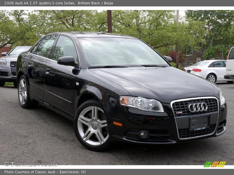 Brilliant Black / Beige 2008 Audi A4 2.0T quattro S-Line Sedan