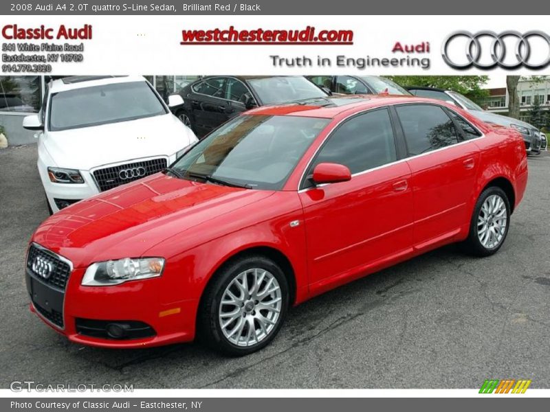 Brilliant Red / Black 2008 Audi A4 2.0T quattro S-Line Sedan
