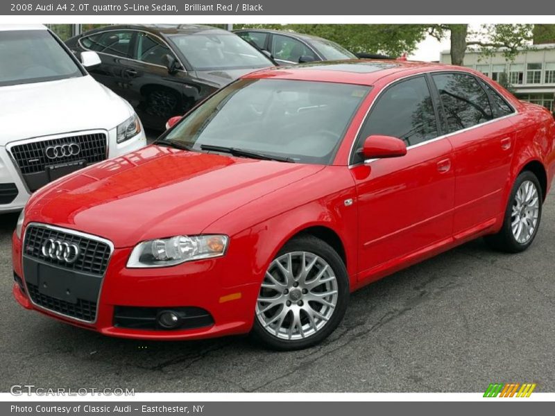Brilliant Red / Black 2008 Audi A4 2.0T quattro S-Line Sedan