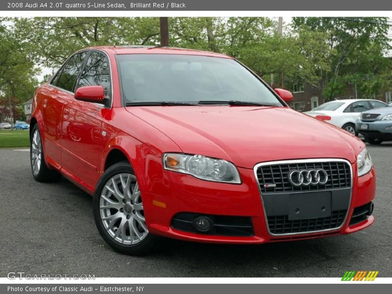 Brilliant Red / Black 2008 Audi A4 2.0T quattro S-Line Sedan