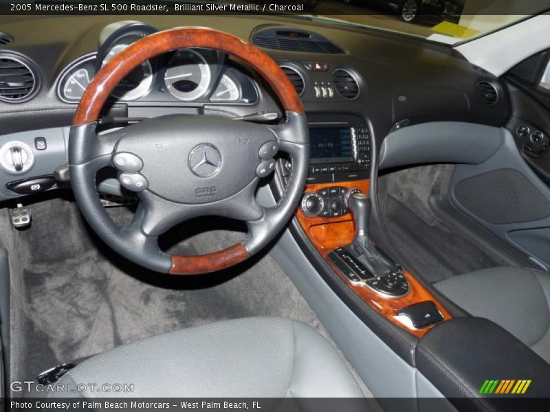 Brilliant Silver Metallic / Charcoal 2005 Mercedes-Benz SL 500 Roadster