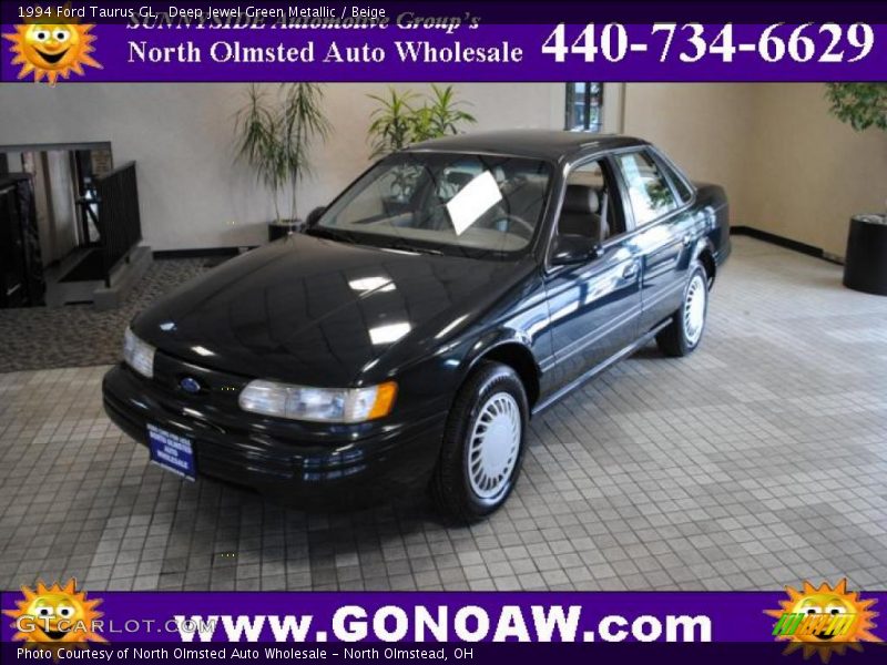 Deep Jewel Green Metallic / Beige 1994 Ford Taurus GL