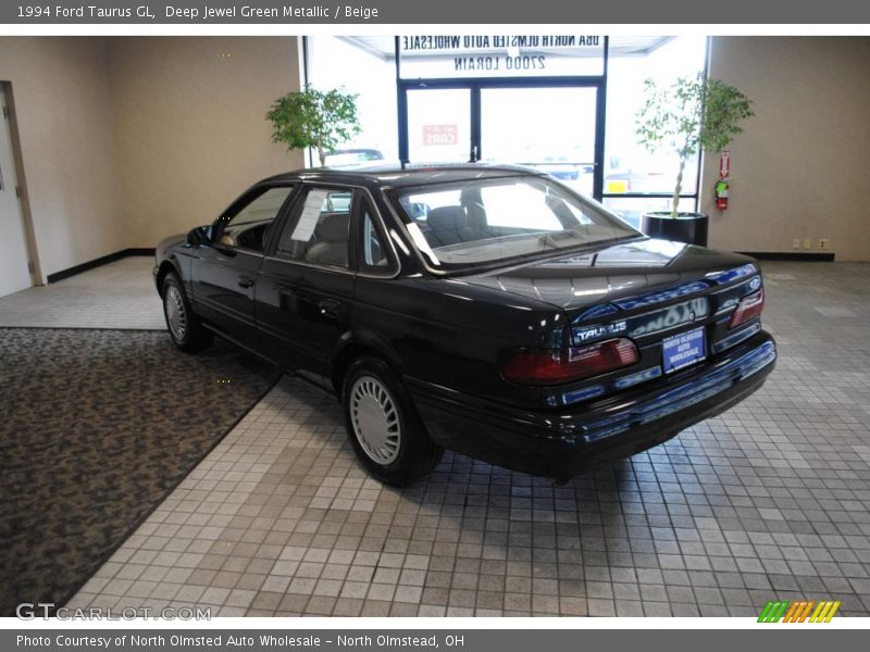 Deep Jewel Green Metallic / Beige 1994 Ford Taurus GL