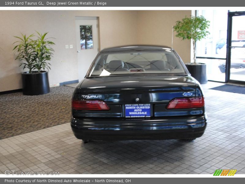 Deep Jewel Green Metallic / Beige 1994 Ford Taurus GL