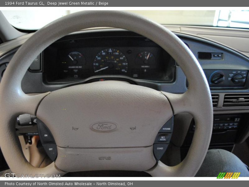 Deep Jewel Green Metallic / Beige 1994 Ford Taurus GL