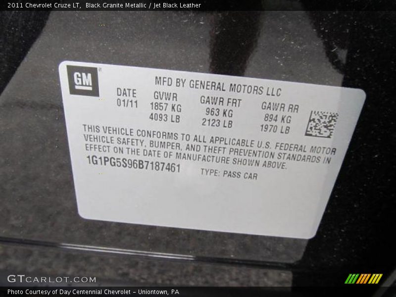 Black Granite Metallic / Jet Black Leather 2011 Chevrolet Cruze LT