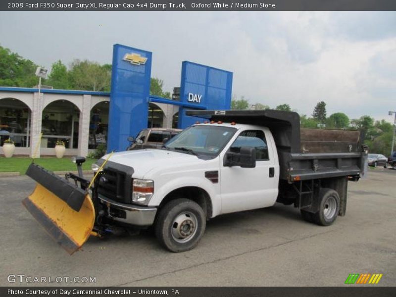 Oxford White / Medium Stone 2008 Ford F350 Super Duty XL Regular Cab 4x4 Dump Truck