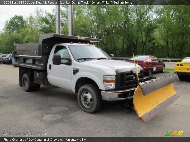 Front 3/4 View of 2008 F350 Super Duty XL Regular Cab 4x4 Dump Truck